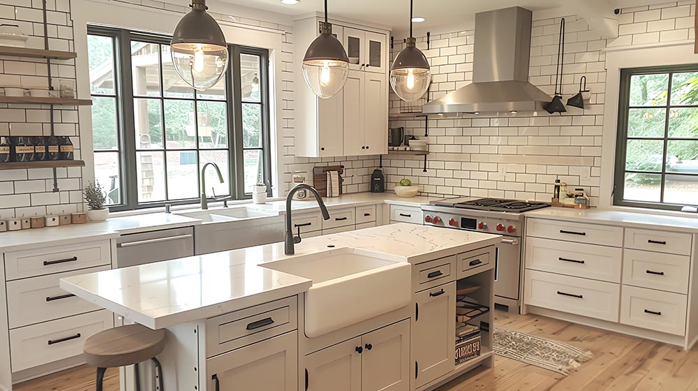 Modern Farmhouse Kitchen Interior Design.